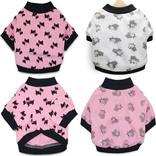 Small and Medium-sized Dog Clothes Beautiful Fashion Sweater Vest Printing Soft Cute Puppy Thin Velvet T-shirt Short Sleeves