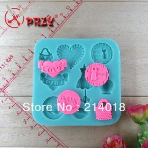 Food Grade Love Dress&bag Silicone Mold Cake Mold Silicone Baking Tools Kitchen Accessories Decorations Fondant DIYNO.SI302 PRZY