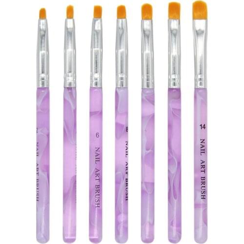 7pcs/Set Professional Nail Art Brushes Builder Polish Painting Pen Create Beautiful Nail Designs Manicure Tool UV Gel Acrylic