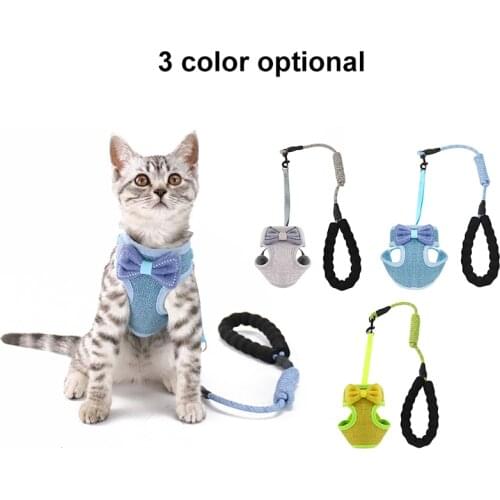 Cat Harness Kitten Adjustable Outdoor Collar And Leash Harness Vest Cats Lead Clothes Pet Accessories Goods For