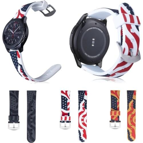 Gear S3 Frontier / Classic Watch Band, 22mm US National Flag Soft Silicone Watch Replacement Bracelet Strap for Samsung Gear S3