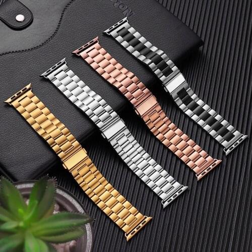 Band For Apple Watch 5 4 3 2 1 42mm 38mm 40MM 44MM Metal Stainless Steel Watchband Bracelet Strap for iWatch Series accessories