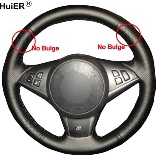 Hand Sewing Car Steering Wheel Cover Funda Volante Non-slip For BMW E60 M5 2005 2006 2007 2008 E63 E64 Cabrio M6 2005-2009 2010