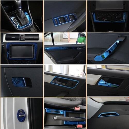 Blue items for skoda RAPID 2013-2020 Interior Air outlet Gear position panel Decorative frame handle Bright bar