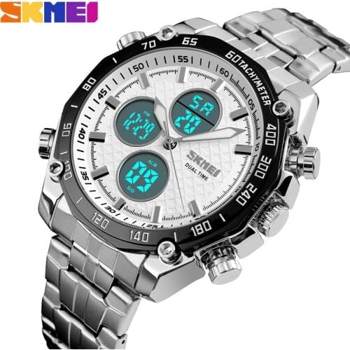 SKMEI Top Brand Men Military Sport Watches Mens LED Analog Digital Watch Male Army Stainless Quartz Clock Relogio Masculino
