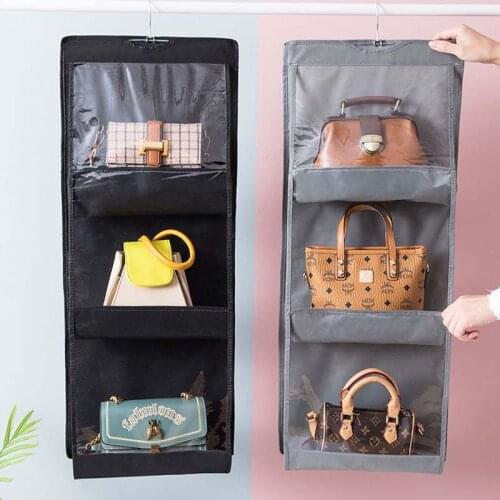 Bag storage hanging bag Fabric hanging household bag finishing bag Wardrobe storage bag Wall hanging three-dimensional storage