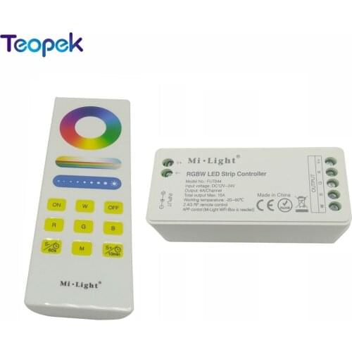 Mi.light FUT044 RGBW 15a AUTO-SYNC function LED Controller + FUT088 RGB+CCT Full Touch Remote