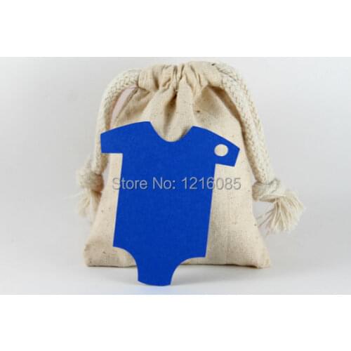 Dark Blue Baby Shower Tags Blank Boys Shower Favors, Die Cut Baby Suit Shaped Tags, Wish Tree, Gift Tags