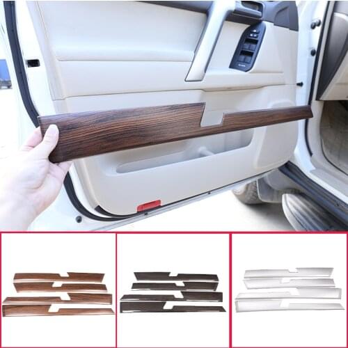 Interior Door Decoration Panel Trim For Toyota Land Cruiser Prado 10-18ABS Interior Decorative Panel Of Car Door Car Accessories