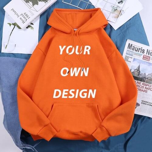 Your Own Design Logo Or Picture Or Personal Printing Woman Hooded Spring Or Autumn Casual Hoodie Hip Hop Fleece With 13 Colors