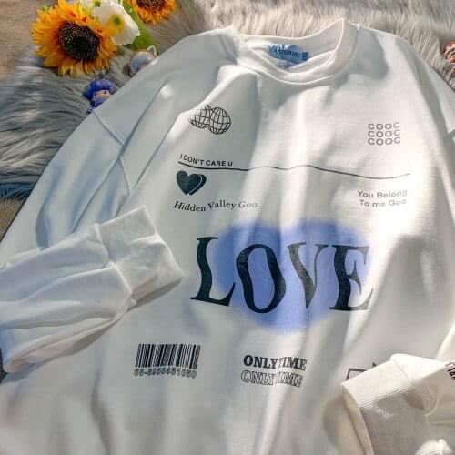 2021 Harajuku White Sky Blue Plus Size Hoodie Sweatshirt Women Autumn New Kawaii Japanese Fashion Teens Clothes Casual Tops