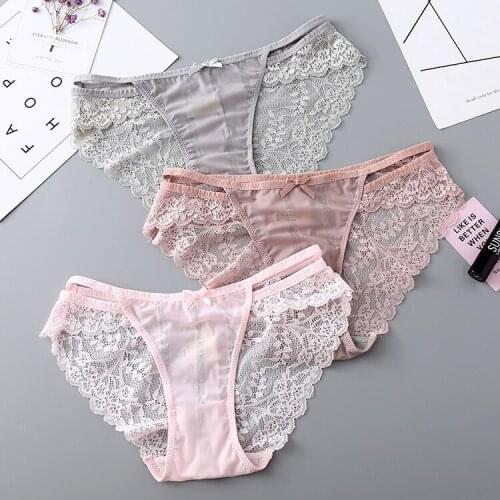 Women Panties Ultra-thin Hollow Underwear Women Low Rise Transparent Lace Sexy Panties Breathable Lingerie Panties Women