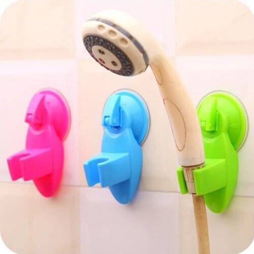 1pc ABS Colorful Shower Head Holder Movable Bracket Powerful Suction Type Bathroom Seat Chuck Holder Shower Fixed Bracket 50g E