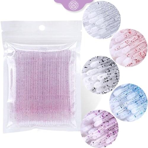 100pcs Disposable Crystal Micro Brush Mascara Wands Applicator Lash Removing Swab Makeup brushes For Eyelash Extension Tools