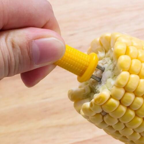 2/5/10pcs New Outdoor Barbecue Tools Fruit Fork Small Stainless Steel Corn Needle Creative Barbecue Fork Kitchen Corn Holder