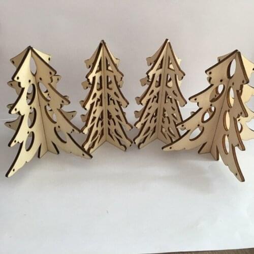 2pcs Wooden Christmas Tree Indoor Table Top Light Decor Hanging Christmas Tree Home Table Children Gift Decoration Ornament
