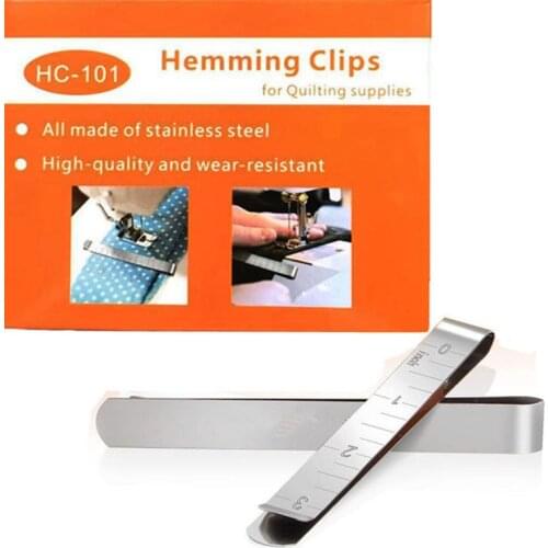 20 Pack Stainless Steel Hemming Clips Sewing Clips 3 Inches Measurement Rule, Crafting Wonder Clips Sewing and Stitching Silver