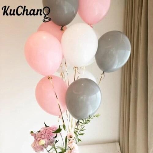 20pcs/lot New 10inch Matte Latex Balloon Wedding Birthday Party Decoration Supply Gray Pink Mix Color Kids Toy Balloons
