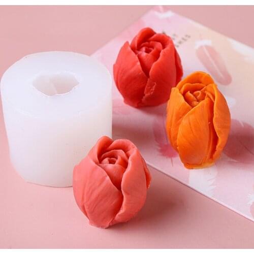 3D Tulip Candle Mold Handmade DIY Flower Soap Silicone Chocolate Cake Mold Mold Soap Forms Soap Making Supplies 2