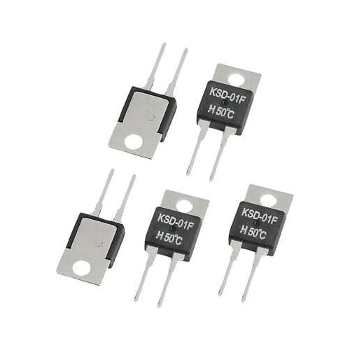 5 Pcs 50 Celsius NO Normal Open Temperature Switch Thermostat KSD-01F H50C