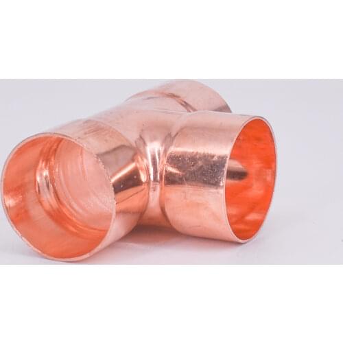 54 67 76 89 108 133 159mm ID 99.9% Copper End Feed Solder Tee 3 Ways Plumbing Fitting Coupler For Air Condition