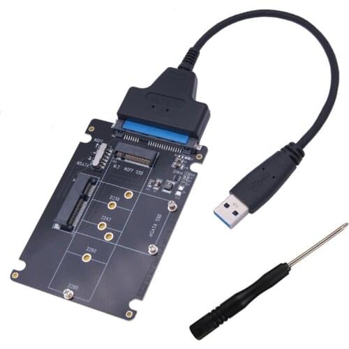 SSD Adapter M.2 NGFF or MSATA to SATA 3.0 Adapter USB 3.0 to 2.5 SATA Hard Disk 2 in 1 Converter Reader Card Cable for PC Laptop