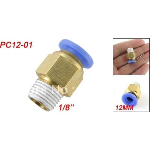 Free Shipping 50PCS A Lot Air Piping Quick Push In Fitting 12mm One Touch to 1/8'' Thread PC12-01