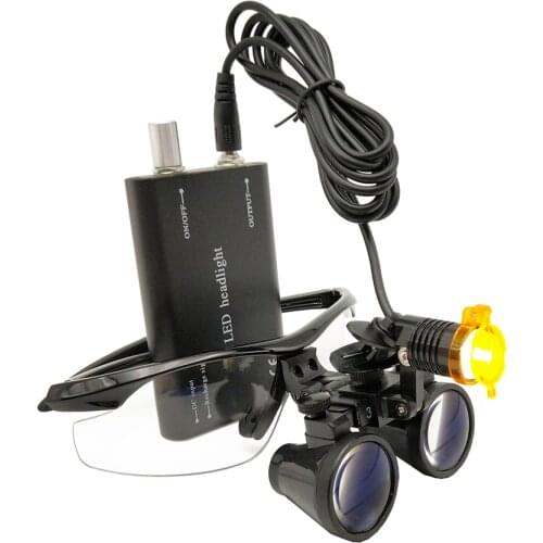 3.5X Magnification Binocular Dental Surgery Surgical Magnifier With Headlight LED Light Medical Operation Loupe Lamp