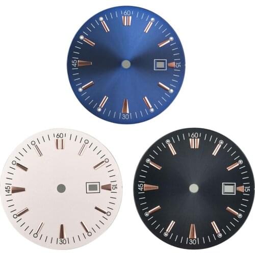 35mm watch Dial fit eta 2836 Miyota 8215/8205/821A,Mingzhu 2813/3804 movement watch case Rose gold number