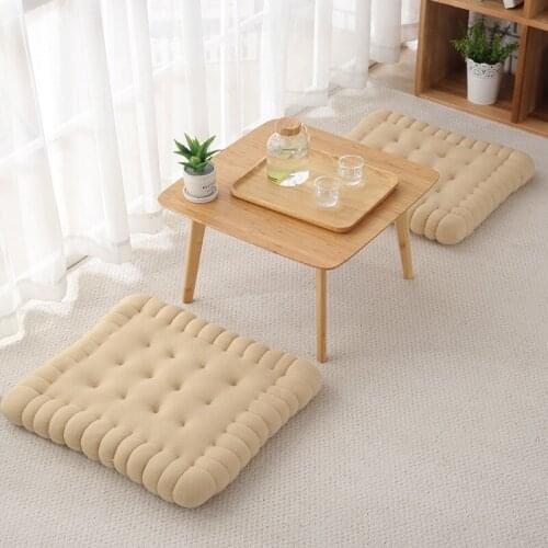 Baby Biscuit Dining Table/chair Cushion Japanese Tatami Cushion Thick Solid Color Bay Window Floor Mat Creative Baby Presents