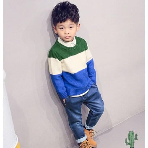 Boys cotton sweater round collars knitted pullovers cheap good quality