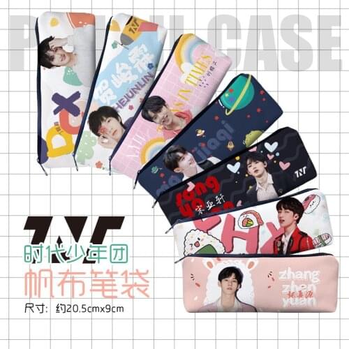 Celebrity Stationery Pencil Bag Times Youth League Song Yaxuan Ding Chengxin Liu Yaowen Canvas Support Gift Kawaii Bag