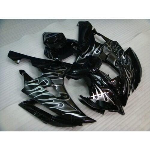 Full Body Kits YZF600 R6 2006 - 2007 Silvery Black Flame Fairing Kits YZF R6 2007 Fairings for YAMAHA YZFR6 07
