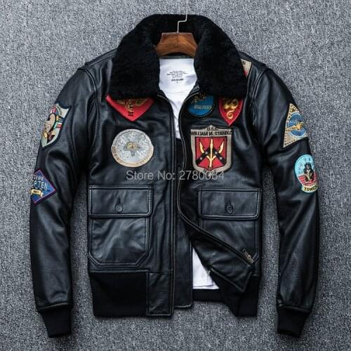 Gu.seemio genuine leather jacket for men cowhide coat male natural real motorcycle punk suit outwear turn-down fur collar