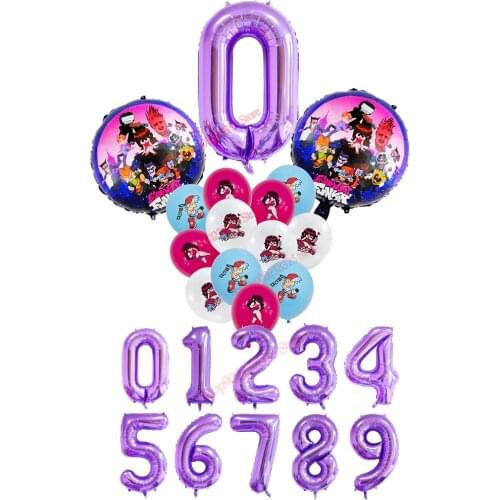 Friday Night Funkin Party Number Balloon Decoration Kids Birthday Party Disposable Tableware Suplies Backdrop Cake Flag