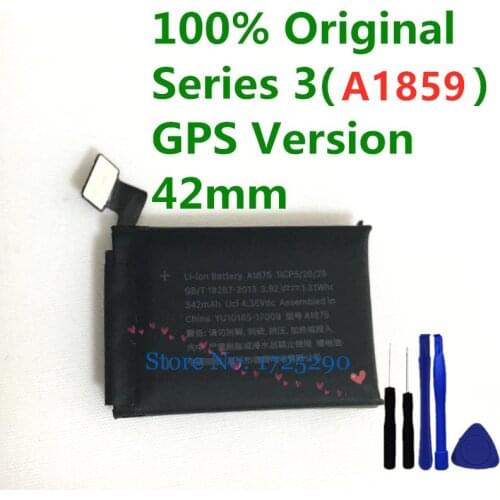 100% Tested Original A1847 A1875 Battery For Apple watch Series 3 GPS Version 42mm 342mAh A1859 38mm 262mAh A1858 + Tools
