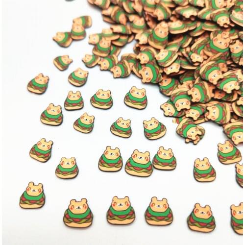 20g/lot Hamburger Bear Polymer Clay for DIY Crafts 5mm Plastic Klei Mud Particles Animal Clays