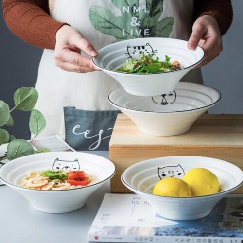 Japanese Style Ceramic Rice Bowl Ramen Bowl Salad Instant Noodles Soup Bowl Restaurant Kitchen Tableware Home Decoration