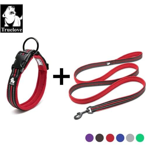 Truelove Mesh Nylon Pet Dog Collar And Leash Set Puppy Collar Dog Necklace Reflective Black Pitbull Terrier Leash Doberman Dog