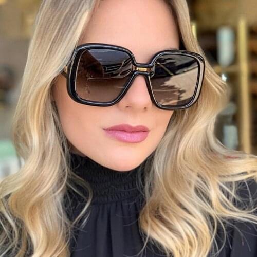Oversized Sunglasses Women Shape for Retro Women Square Sunglasses Clear Lens Brand Designer Fashion Gothic Large Sun Glasses