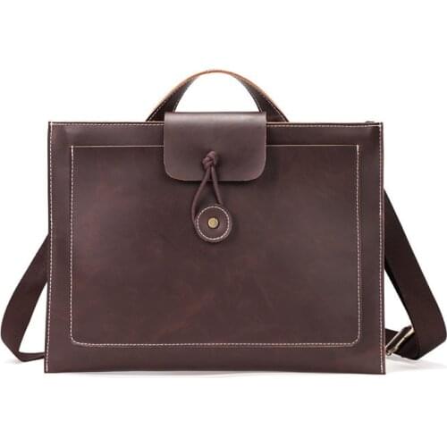 Men Women Messenger Bag Leather Shoulder Bags For Men Luxury Handbag Fashion Flap Male Crossbody Bags A4 Paper Briefcase Totes