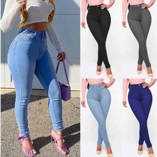 High Quality Slim Jeans Skinny High Waist Women Denim Pencil Pants Stretch Waist Slim Female Trousers Plus Size Spring Autumn