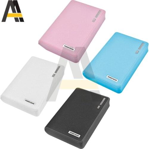 1 PC Dual USB Power Bank 4x 18650 External Backup DC 5V Battery Charger Box Case For iPhone For Smart Phone
