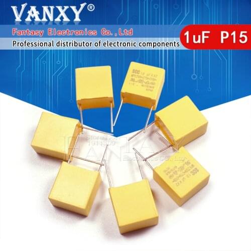 10pcs 1uF capacitor X2 capacitor 275VAC Pitch 15mm X2 Polypropylene film capacitor 1uF