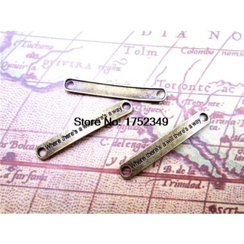 10 PCs - 45*7mmWhere there is a will, there is a way, Message Connector, bronse Fittings,DIY Supplies, Making Findings