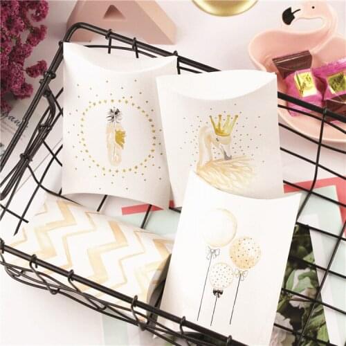 10pcs Flamingo Pillow Shaped Candy Boxes for Wedding Favors Bridal Shower Kids Birthday Baby Shower Grad Party Baptism Gift box