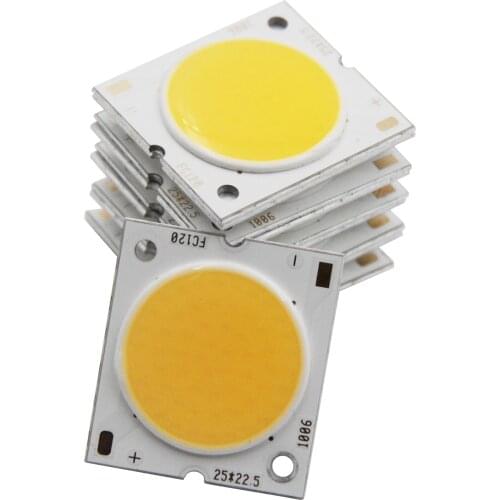 [Sumbulbs] 10pcs 25x23mm Led Cob Light Source Led Diode Chip Cold 30-33V 10W 15W 20W 30W for Down Track Light Diy Lamp Bulb
