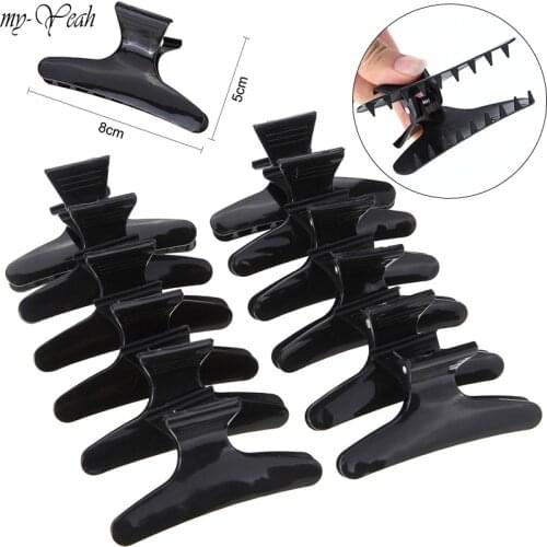 12pcs/set Butterfly Holding Hair Claw Section Styling Tools Hair Clip Clamps Hairpins Pro Salon Hairdressing Tool DIY Home