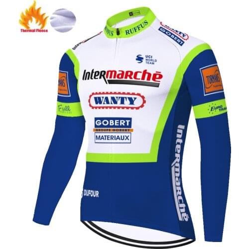 Wanty bike jersey long sleeve Winter Thermal Fleece maglia ciclismo uomo Bicycle cycling jersey 2021 men mallots ciclismo hombre