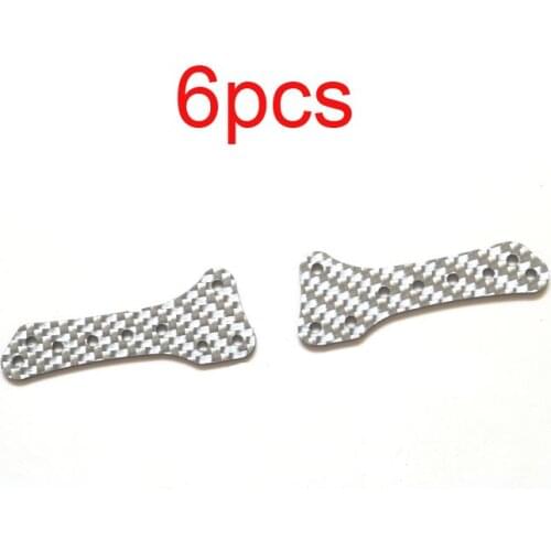 6PCS Tamiya Mini 4WD Silver 3K Carbon Fiber Middle Wing MA/AR/FMA Chassis Damping Parts Reinforcing Plate DIY Acc